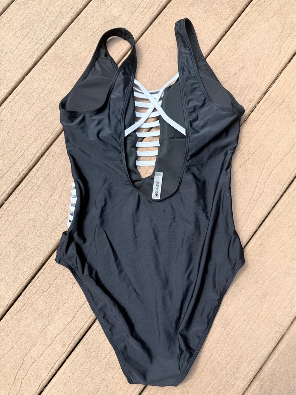Aqua Eve Sexy Black Strappy Cutout One-Piece Swimsuit - Women Swim